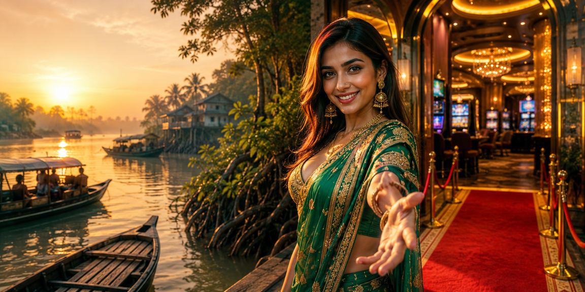 সুন্দরবনের ক্যাসিনো থিমযুক্ত গেমের দৃশ্য